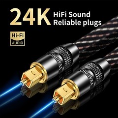YYTCG HiFi Optical Audio Cable 1m/3.28ft POF Gold-Plated Nylon Braid