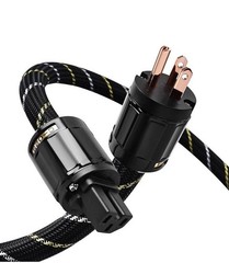 Premium Power Audio Cable 7 AWG Oxygen Free Copper HiFi Stereo 4.92 Ft
