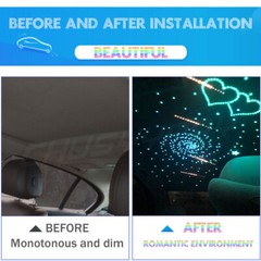 1set Kit de luces LED para coche techo de estrella lámpara de techo fibra óptica