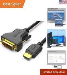 Universal HDMI to DVI-D Adapter Cable – 6FT Bi-Directional, Full HD Support