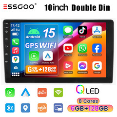 6+128G QLED 10.1″ 2DIN Car Stereo Radio Carplay Android 15 8core GPS DSP 4G LTE