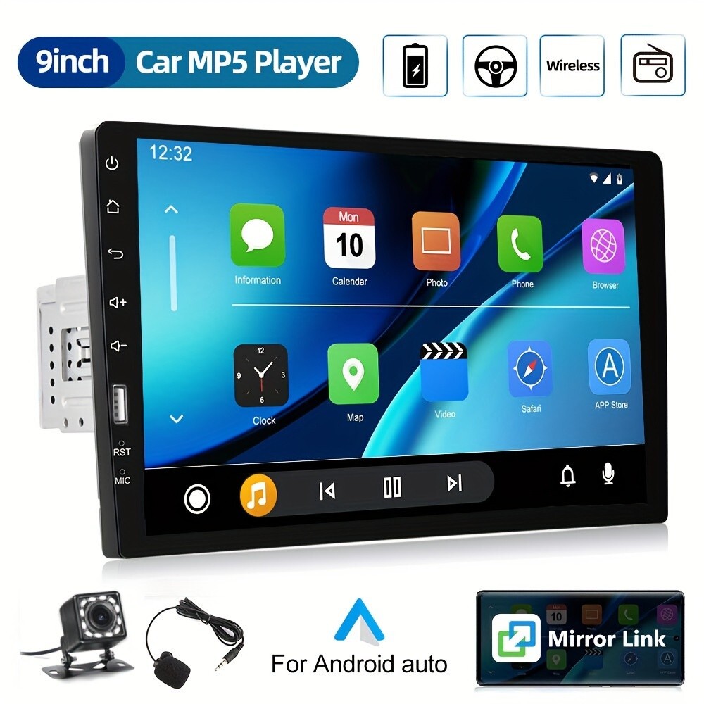 Built In Android Auto MP5 Media Panel 9″ Screen 4x45W Output USB Port Bluetooth