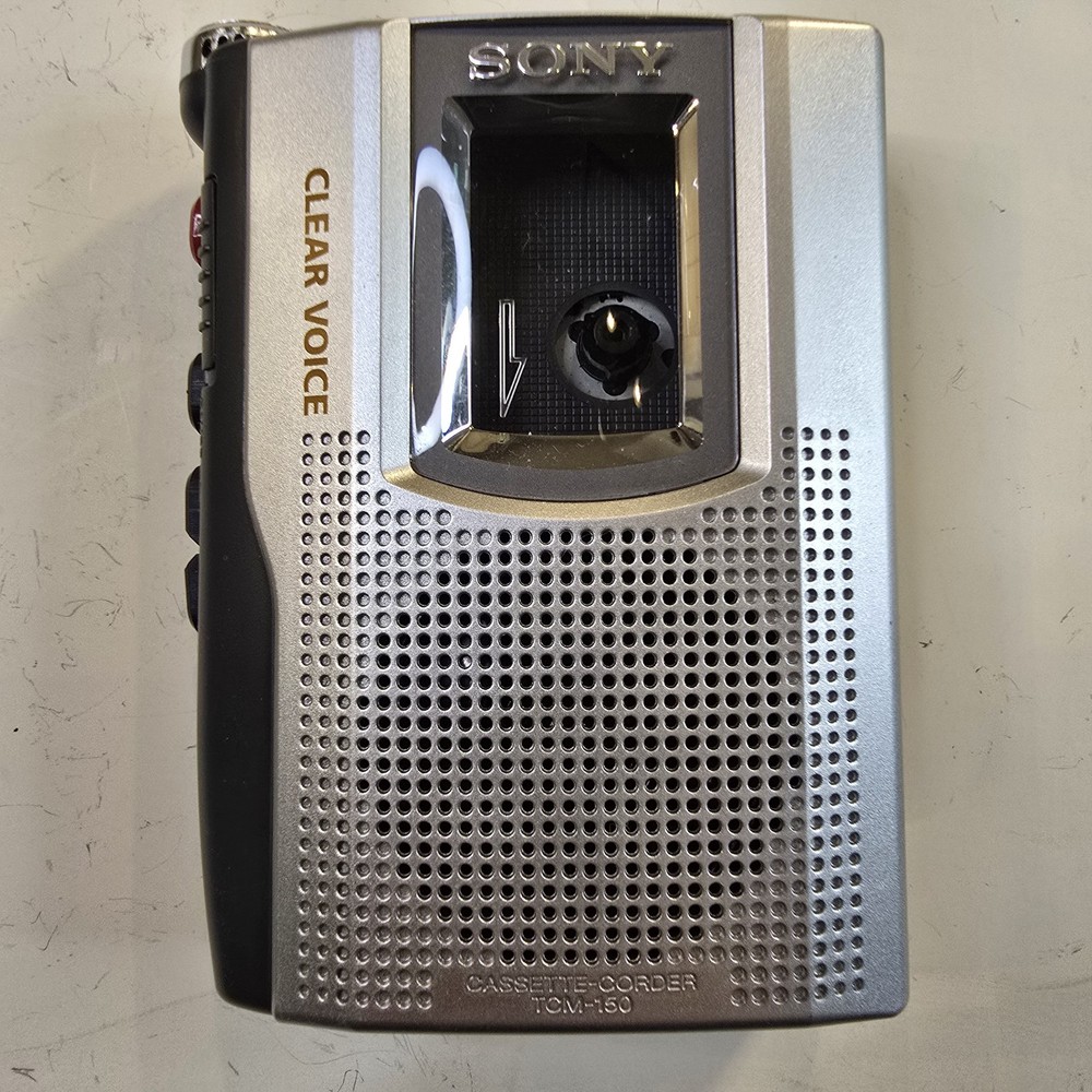 Sony Standard Cassette Voice Recorder TCM-150 Tested W/ Bonus 90min Cassette