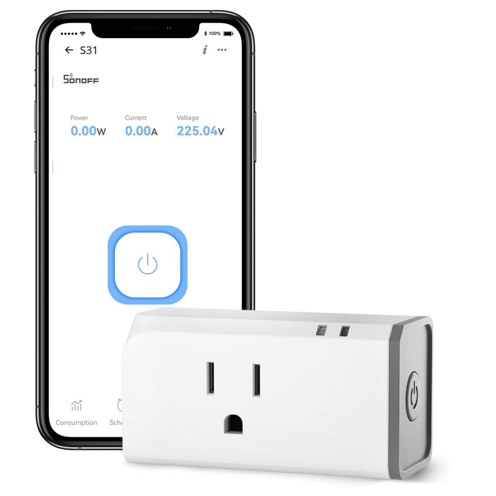 SONOFF WiFi Smart Plug,15A Timer Scedule Energy Monitoring APP Voice LAN Control