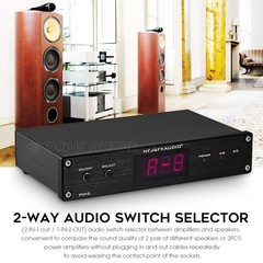 2-Way Stereo Audio A/B Spiltter Speaker Amplifier Switcher Box Selector Remote