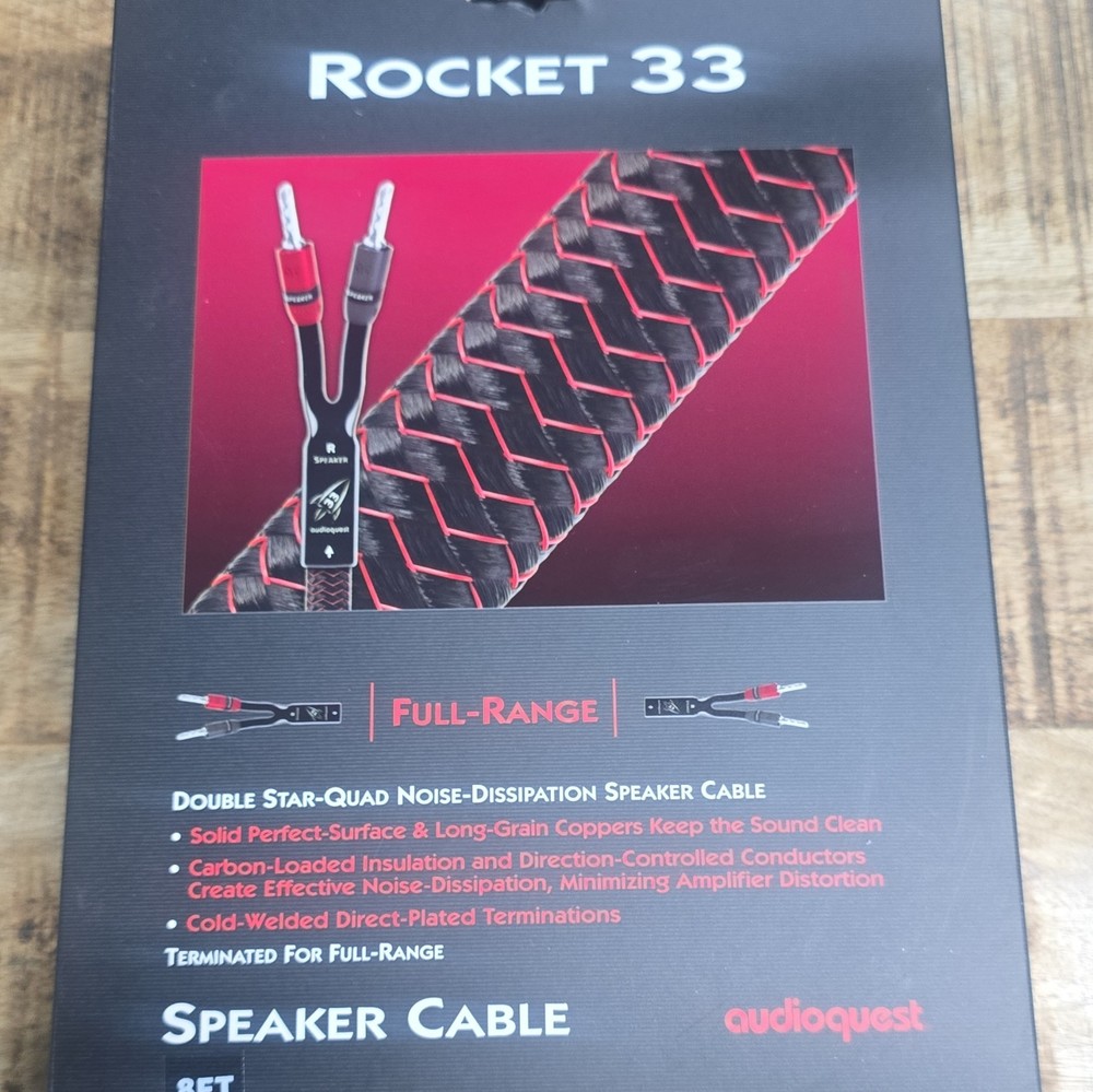 AudioQuest Rocket 33 8ft Speaker Cable 14 AWG Banana to Banana Gold Plated