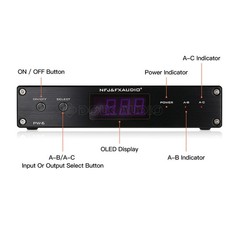 2-Way Stereo Audio A/B Spiltter Speaker Amplifier Switcher Box Selector Remote