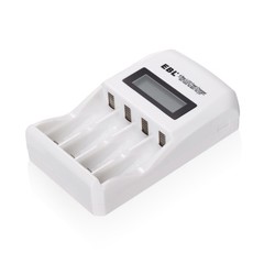 EBL LCD Charger for AA AAA Rechargeable Batteries NIMH NICD 4-Bay Smart