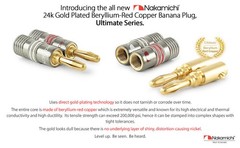 Nakamichi GenuineUltimate Series 24K Gold Plated Beryllium Red Copper Banana Plu