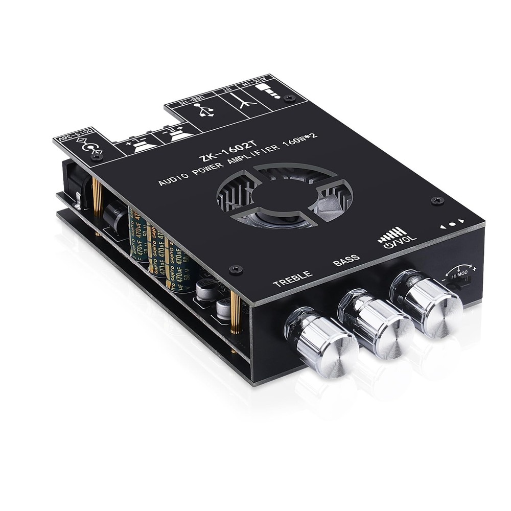 Audio Amplifier Board, ZK-1602T Bluetooth 5.0 Power Amp for Home Speakers 2.0…