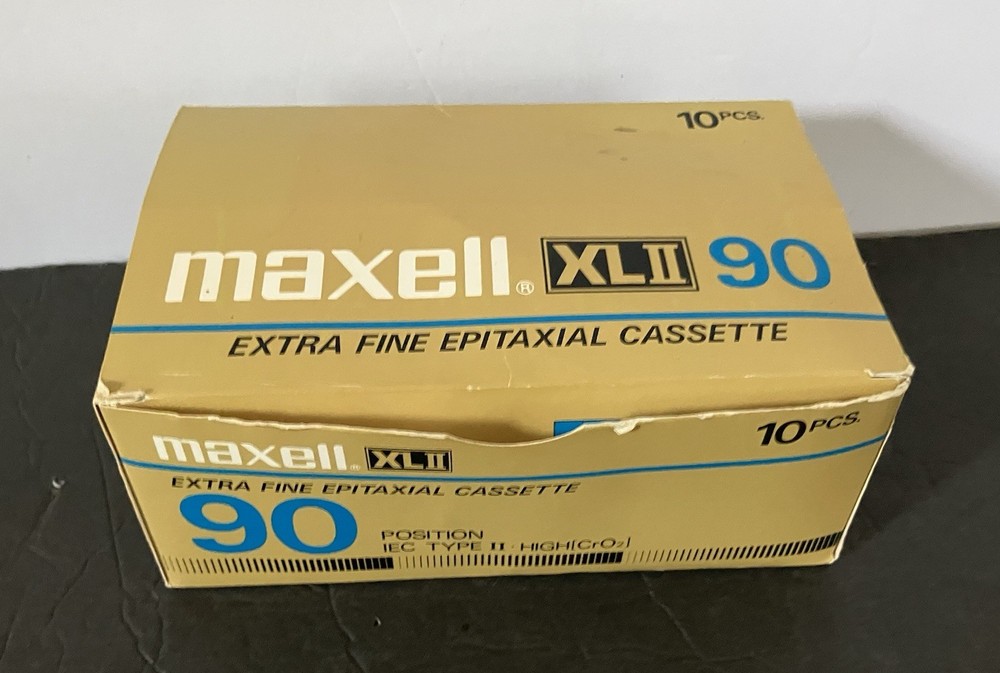 Box of 10 Sealed Maxell High Bias XLII 90 Audio Cassette Tape High Bias Japan