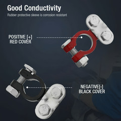 2 Pack Battery Terminal Connector Top Post Positive Negative Universal
