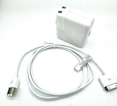iPod 4th A1070 Apple Power Adapter + 30Pin to Firewire FW Charging Data Cable