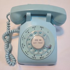 Light Blue Rotary Dial Desk Phone by Bell Systems Western Electric 1971 USA 500