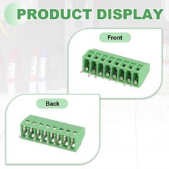 5 PCS Green 8Pin PCB Mount Screw Terminal Block Connector 2.54mm 0.1 Inch