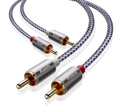 2RCA Cable Stereo Audio Cables Shielded Amplifiers HDTV for Home, Car, 6 Ft