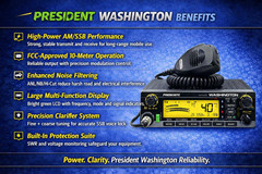 President – Washington 80+ Watt PEP 10 Meter Radio