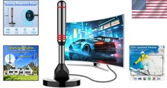 Compact 360° Digital TV Antenna – 5.5 in with Strong Magnetic Base for Smart TVs