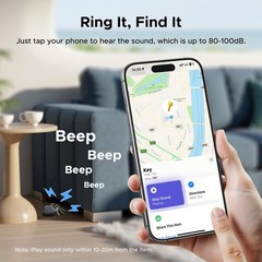 UGREEN Air Tracker Tags (iOS Only) 4 Pack, 2-Year Replaceable Battery Bluetooth