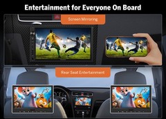 Double DIN 7″ QLED Wireless CarPlay Android Auto Car Stereo Radio GPS Navigation