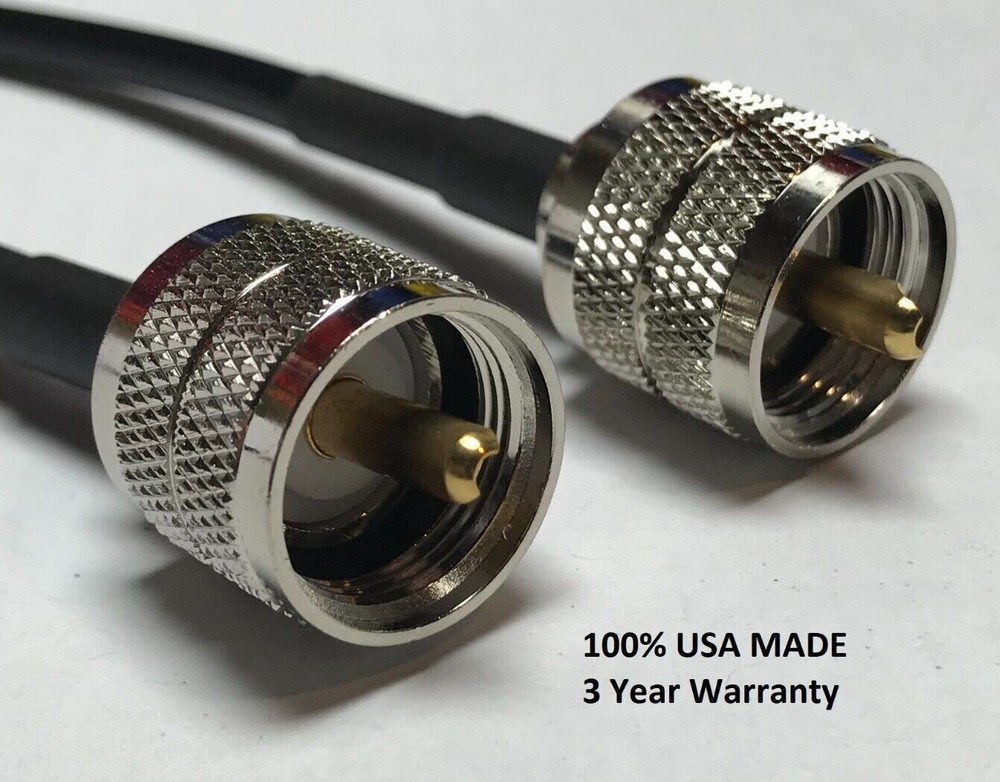 PL-259 UHF Male to PL-259 UHF Male RG8X Low Loss Coax Cable Pick Lot Length USA