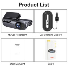 GPS 4K Dash Cam Wireless WiFi Front Car DVR Camera Video Recorder G- Sensor