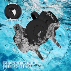 Airtag Dog Collar Holder – Silicone IPX8 Waterproof Cat 2 Black