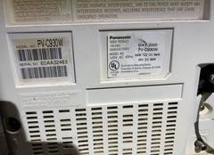 Panasonic 9” CRT TV, PV-C930W Road Show VCR Combo AC/DC Portable FM Radio White