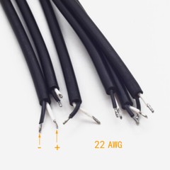 100pcs 1ft 25cm USB C Cord Type-C Male Cable 2 wires 22AWG Power Pigtail Cable