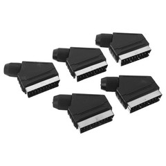 5 Pcs 21 Male Connector 21pin Universal Signal Plug SCART Audio Video