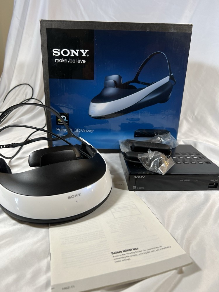 Sony HMZ-T1 Personal 3D Viewer Head Mounted Display Processor Unit Tested