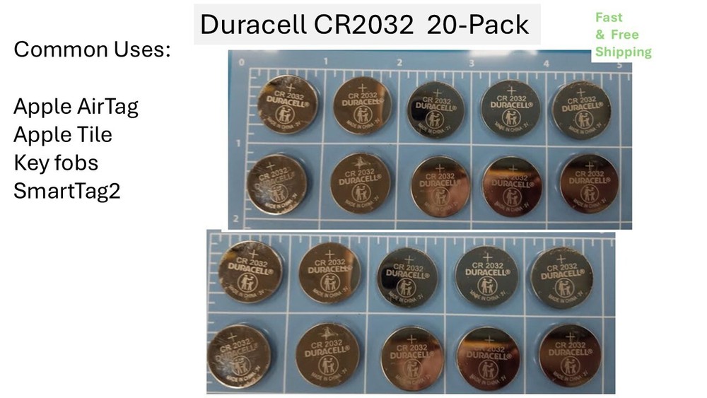 20-Pack Duracell CR2032 3V Lithium Coin Battery Fast + Free Ship from USA