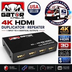 4K HDMI 2.0 Cable Repeater Mirror Splitter Amplifier HUB Box 3D 1 In 4 Out 1×4