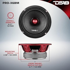 DS18 2x 6.5″ Loudspeaker, + 2x 4×6″ Coaxial Speakers with Tweeters + Amplifier