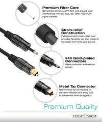 FosPower 3 6 10 FT Toslink to Mini SPDIF Fiber Optic Digital Optical Audio Cable