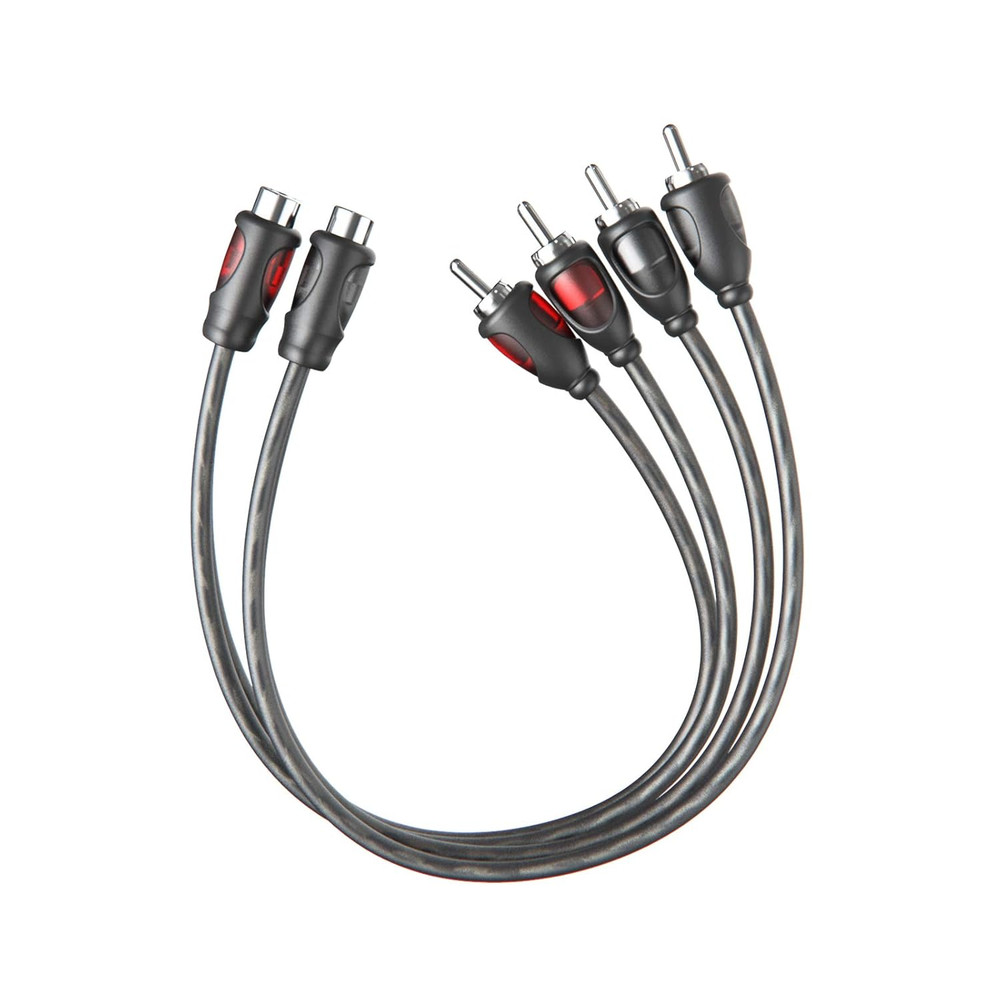 1Ft RCA 1 Female to 2 Male Audio Speaker Y Adapter Splitter Cable (2 Pack)