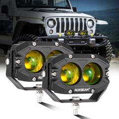 AUXBEAM 4″ LED Pods Light Bar Amber Yellow Fog Lamp Offroad Driving Truck ATV