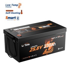 Used LiTime 24V 230Ah Self Heating LiFePO4 Lithium Battery BMS for Home Off-grid
