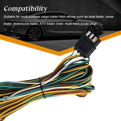 22Ft 4 Pin Trailer Wiring Harness 5 Wire 4 Way Flat Towed Vehicle Light