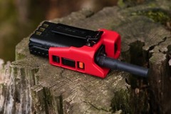 Baofeng UV-5R / BF-F9 – Red Exoskeleton Cage – Textured Finish