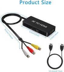 RCA to HDMI Converter, Analog Composite to HDMI Adapter Compatible VCR,DVD,VHS