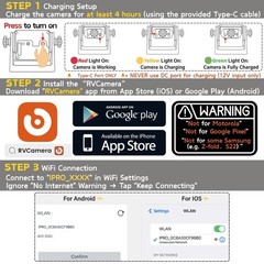 EWAY Strong Magnetic Wireless Backup Camera for iPhone Android, WiFi Black