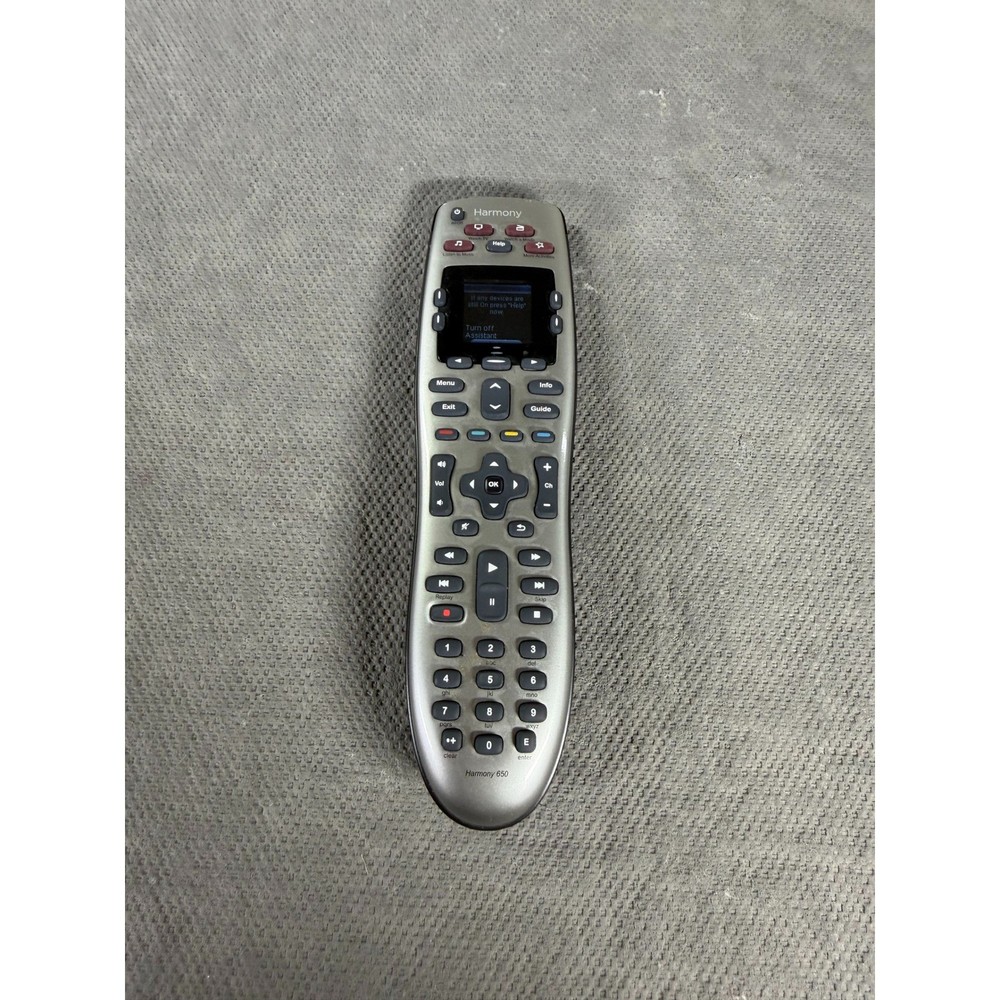 Logitech Harmony 650 Universal Remote Control Silver Color Screen Programmable