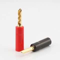 10pcs 4mm 24K Gold Plated BFA-Z Banana Plug Dual Screws Speaker Cable Connectors
