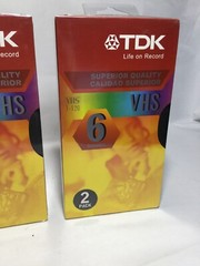 2 New Blank VHS Tapes–2 Pack, Sealed. 6 hours long TDK