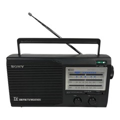 SONY ICF-34 AM/FM/TV/Weather 4 Band Portable Radio AC or Battery Working VTG