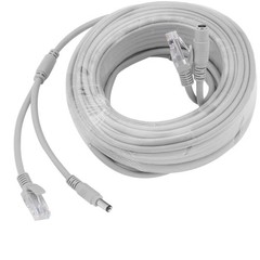 priaolker 10M/33FT Ethernet CCTV Cable, Cat 5 RJ45 + 2.1×5.5mm 10m/33ft, gray