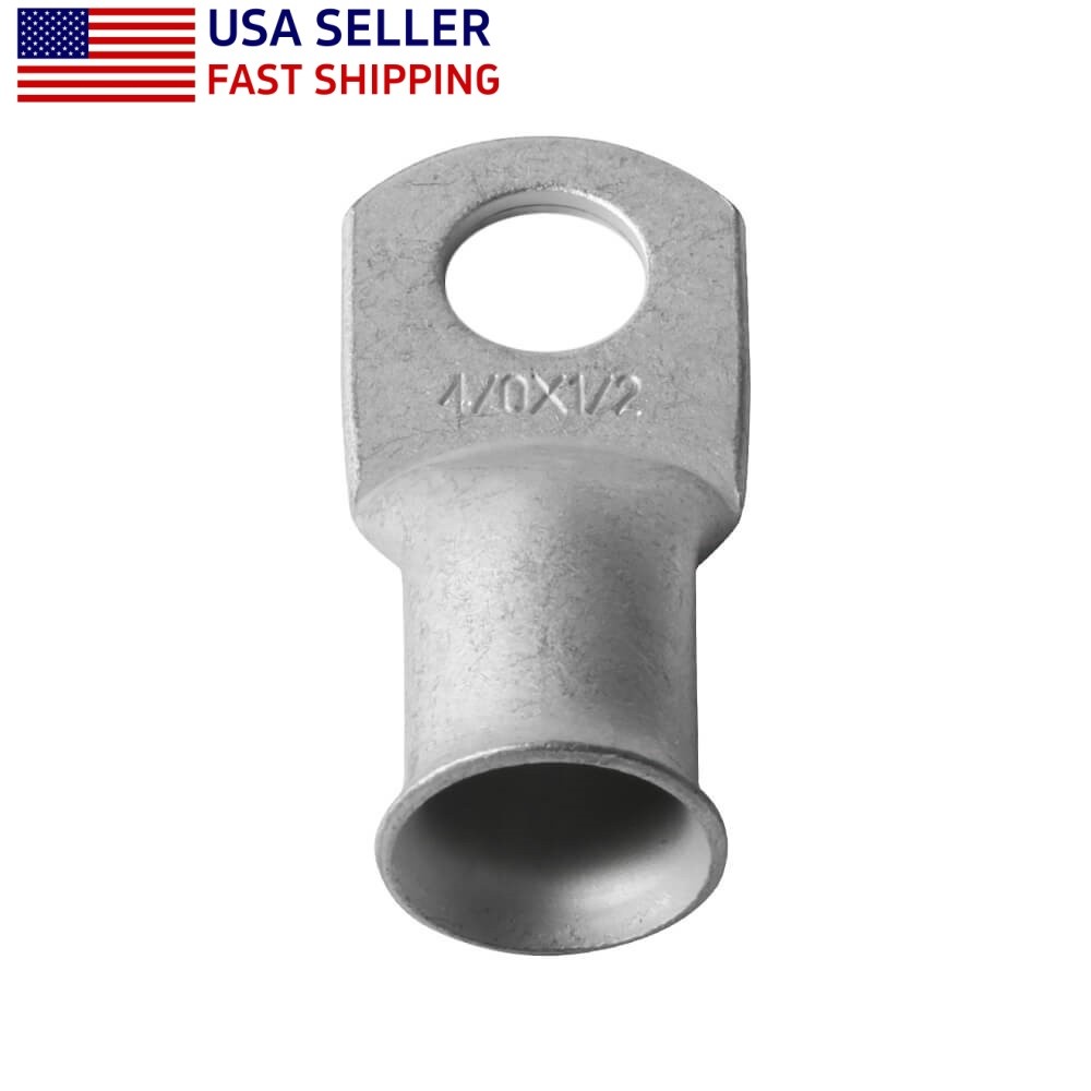 Tinned Copper Ends Lugs 4/0AWG Cable Wire Connectors 1/2″ Ring Battery Terminals