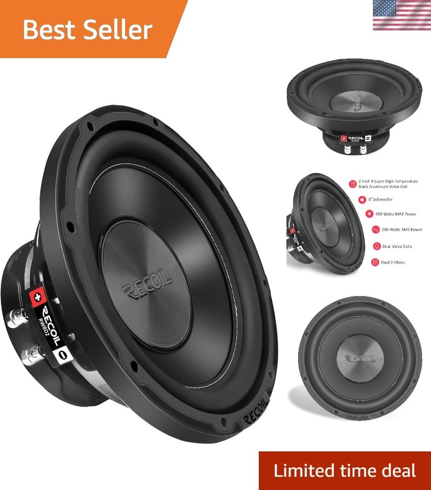 Durable 8-Inch Dual Voice Coil Subwoofer | 400W Peak Power | Car Audio Upgrade