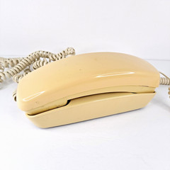 AT&T Corded Trimline Touch Tone Phone Push Button Almond Vintage FOR PARTS